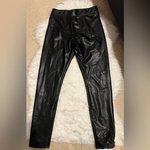 black pleather leggings only worn once for an hour. Perfect condition
